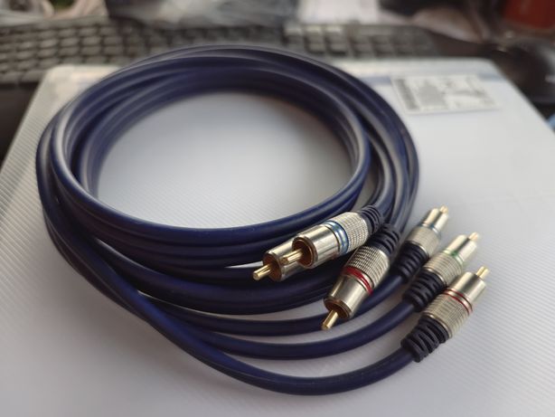 Kabel Profesjonalny 3x Chinch Component RCA audio video konkret, 2m