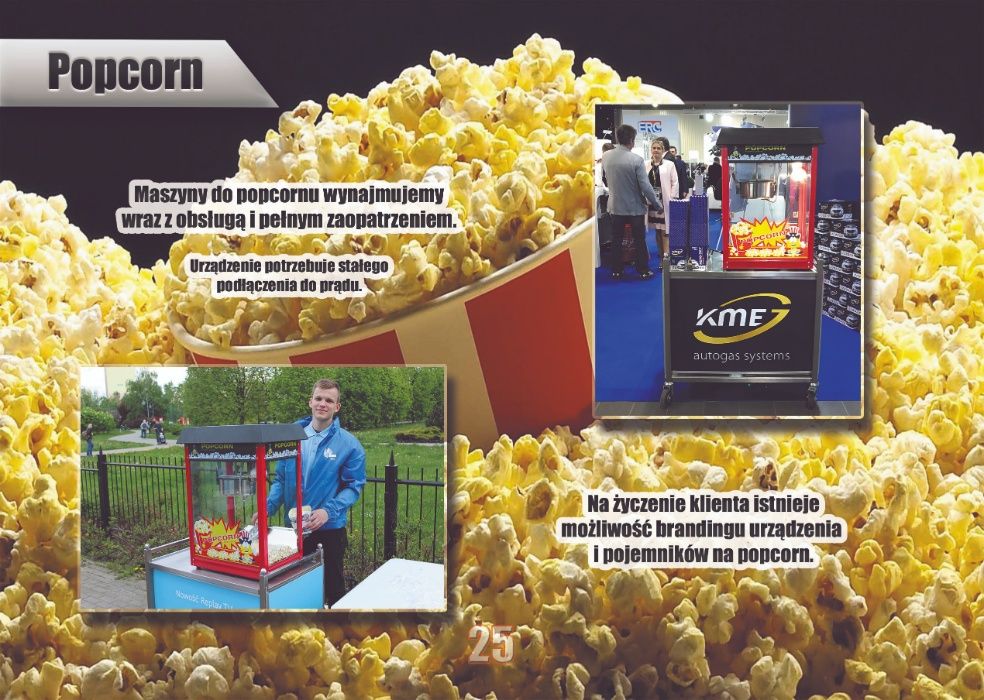 WYNAJEM kino letnie plenerowe, popcorn, hot dog delux, grill