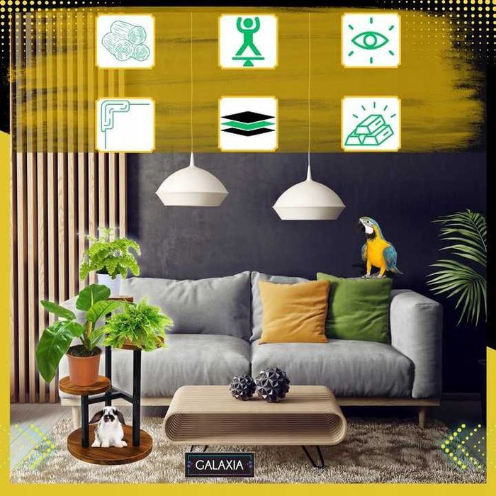 STOJĄCY KWIETNIK Drewniany Loft Stojak na Kwiaty Kwiatki Rośliny