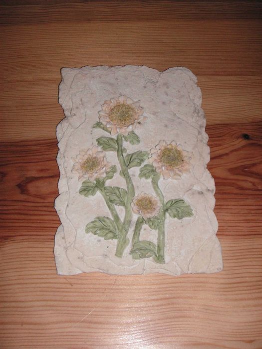 Jarro Barro, Meia Lua, Cesta Gesso e Quadro Decorativos