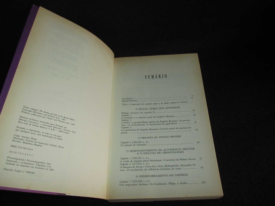 Livro Declínio e Queda do Império Romano Edward Gibbon