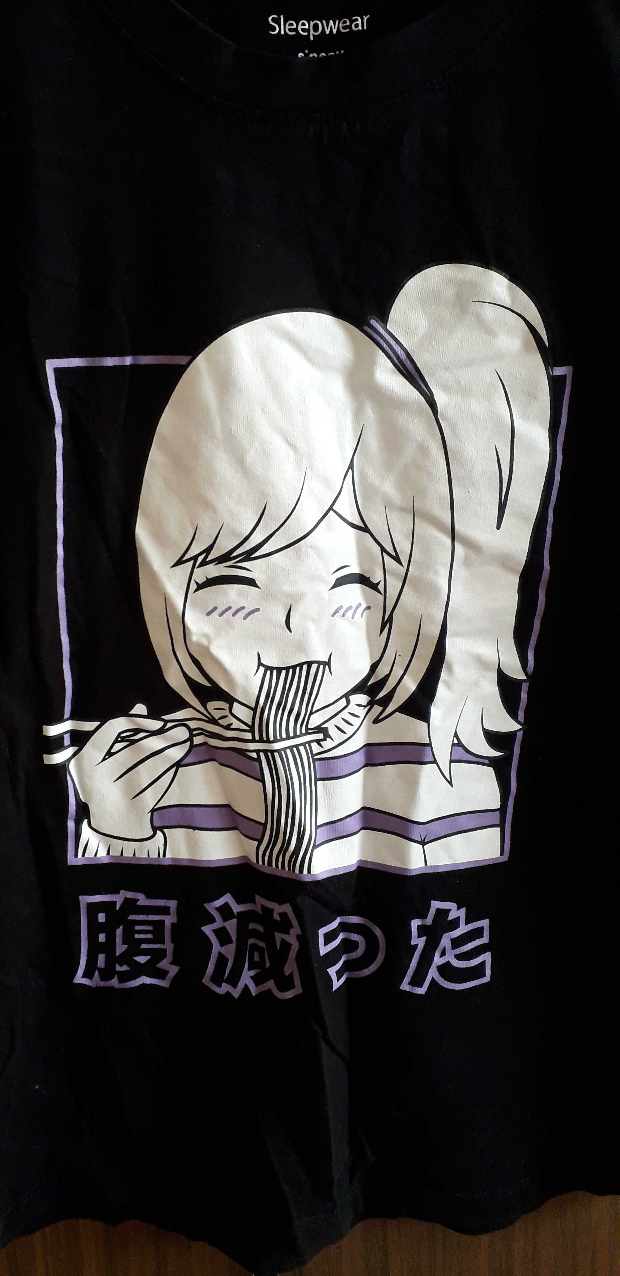 Nowa czarna damska koszulka anime Sinsay Rozmiar S