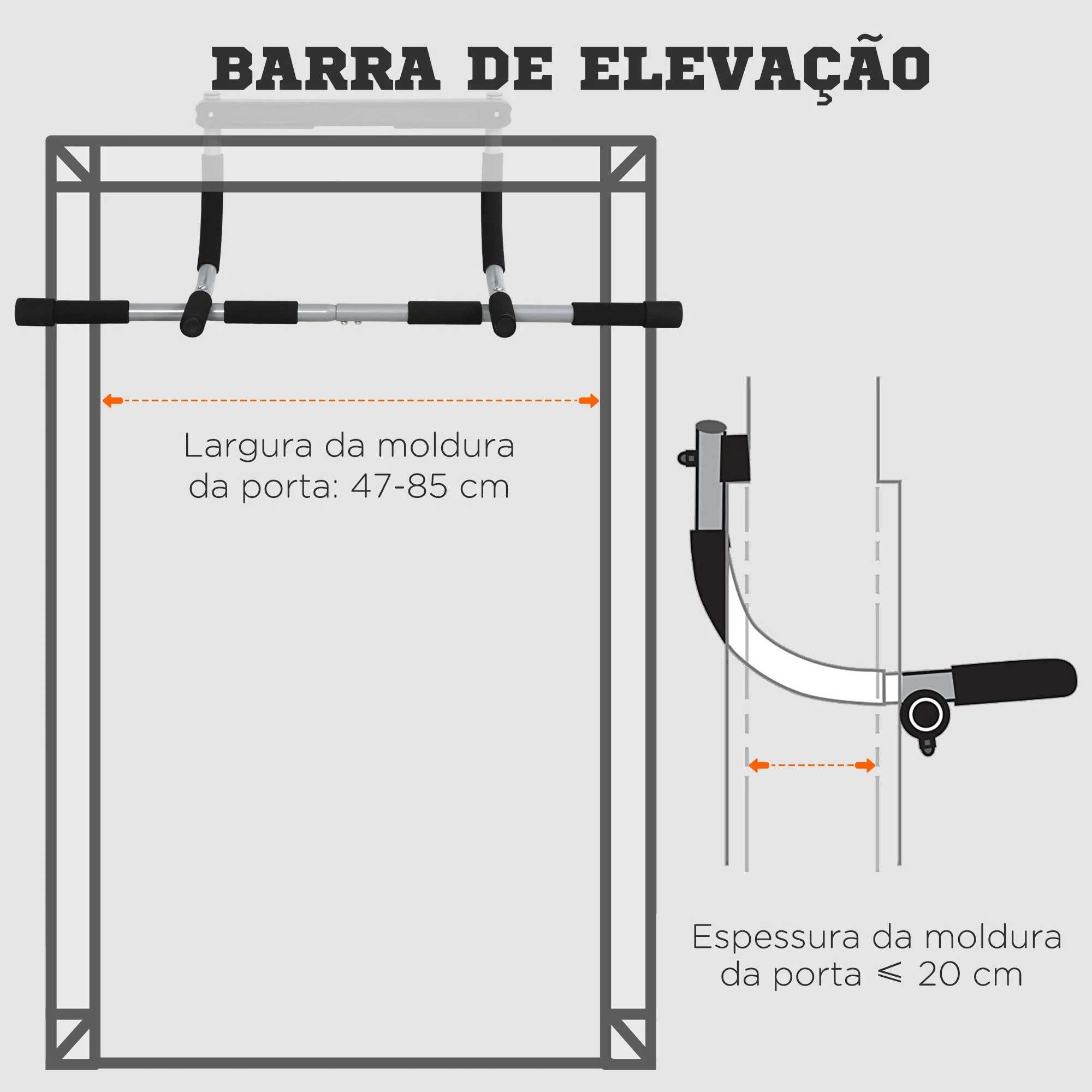 NOVO: Barra de Elevação de Pull up para Porta - ainda embalado