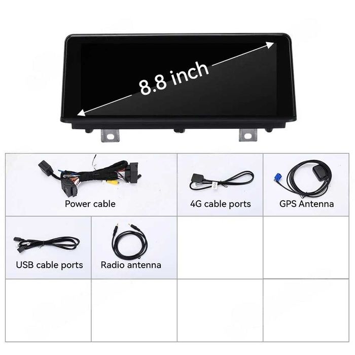 MONTAŻ GRATIS Radio 8.8 cali Android BMW 2, 3, 4 Android Auto+CarPlay