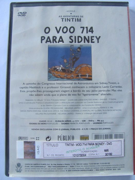 DVD - Tin Tim em O Voo 714 para Sidney