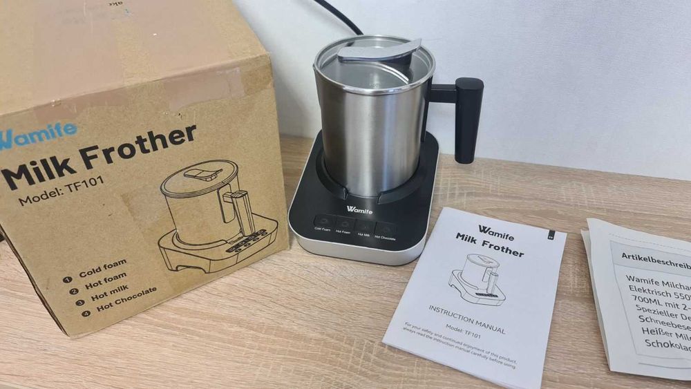 Електричний спінювач молока Wamife TF101, автоматичний, 550 Вт, 700 мл