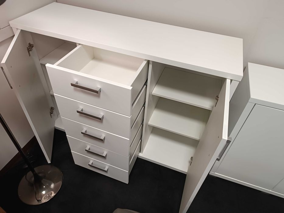 Nowa Komoda 165cm z Szufladami -BIAŁA, -50% OUTLET Meble Pyka OLESNO
