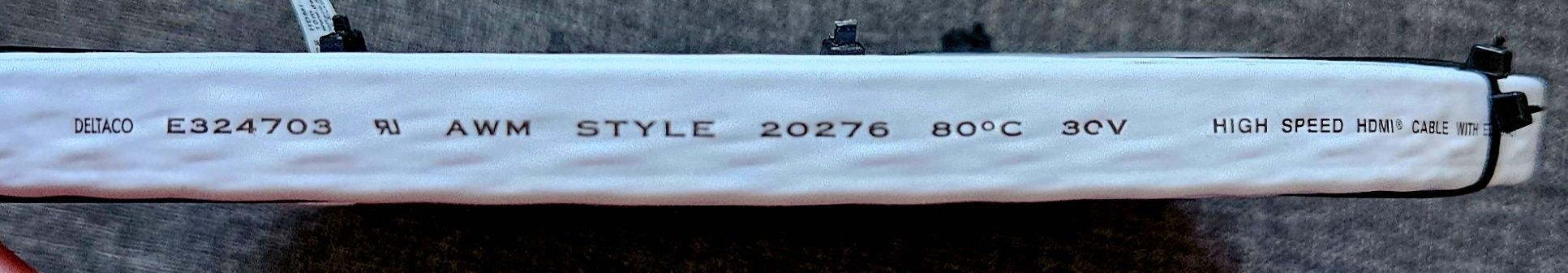 Kabel HDMI biały płaski 10 m