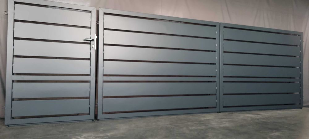 Brama wjazdowa furtka ogrodzenie płot nowoczesne malowane proszkowo