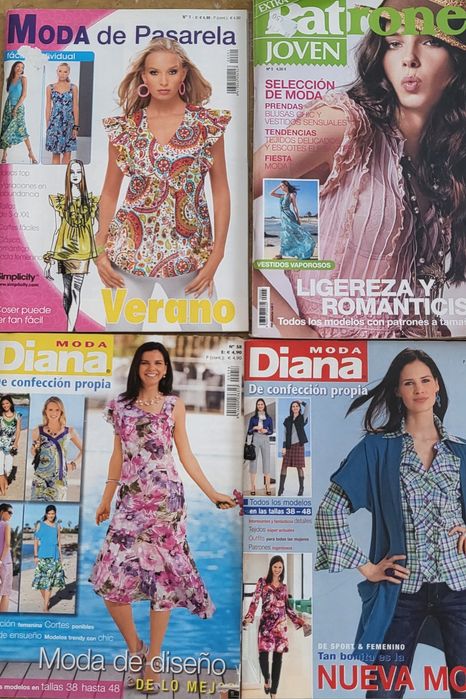 Revistas com modelos de costura Diana e Patrones