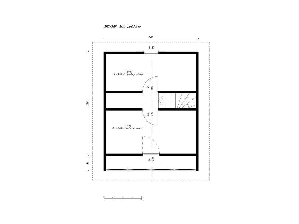 Dom drewinany letniskowy Grzybek 5x5m +3m taras do 35m2