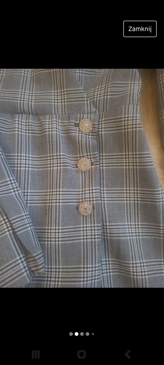 Nowa sukienka w kratkę zara xs, marynarka