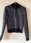 Michael Kors elegancki sweter czarno-srebrny, logowany, L