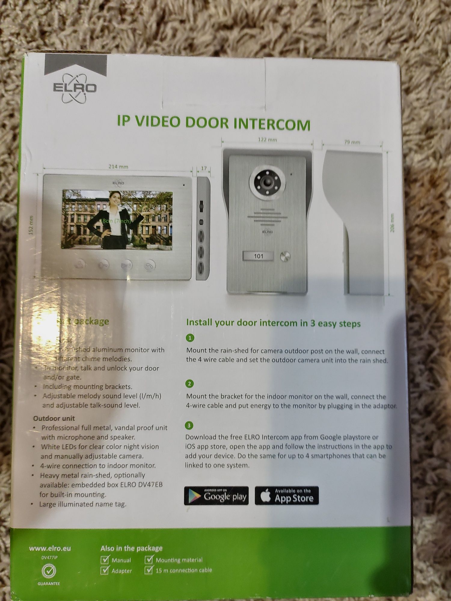 Домофон Elro WI-FI IP VIDEO DOOR Intercom (DV477IP) 18cm