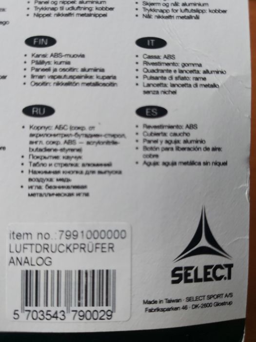 Select Ciśnieniomierz Analogowy