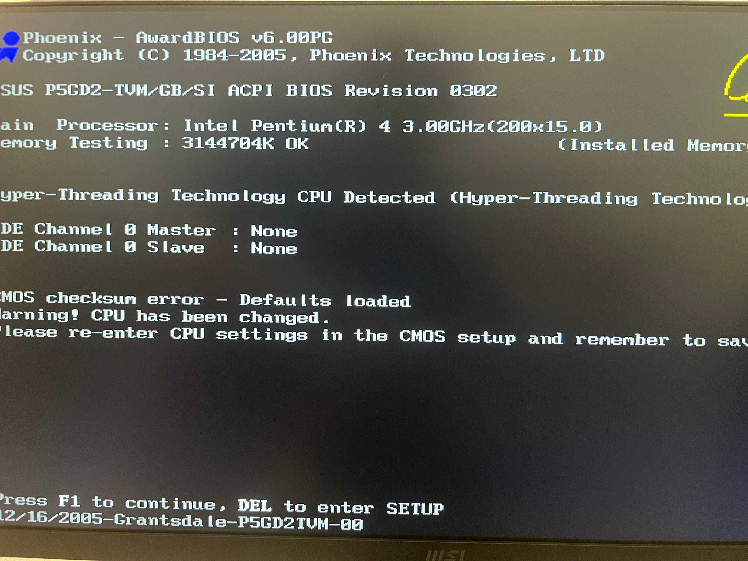 Комплект ASUS P5GD2-TVM/S + Pentium 4 + кулер + 3GB DDR2 RAM