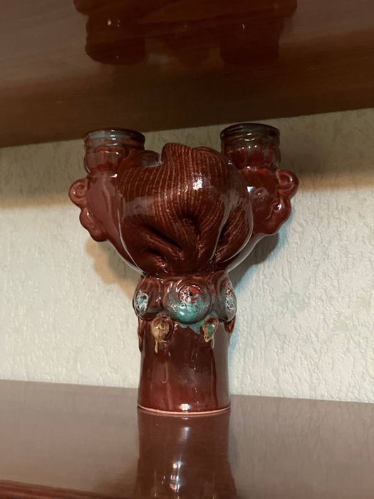 Підсвічник на 2 свічки Опішня техніка майоліка