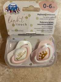 Smoczki canpol babies light touch różowe little princess 0 - 6