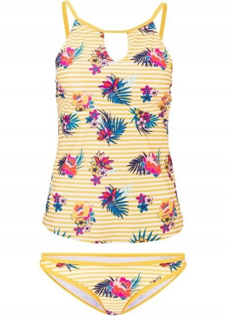 *B.P.C tankini w paski i kwiaty r.46