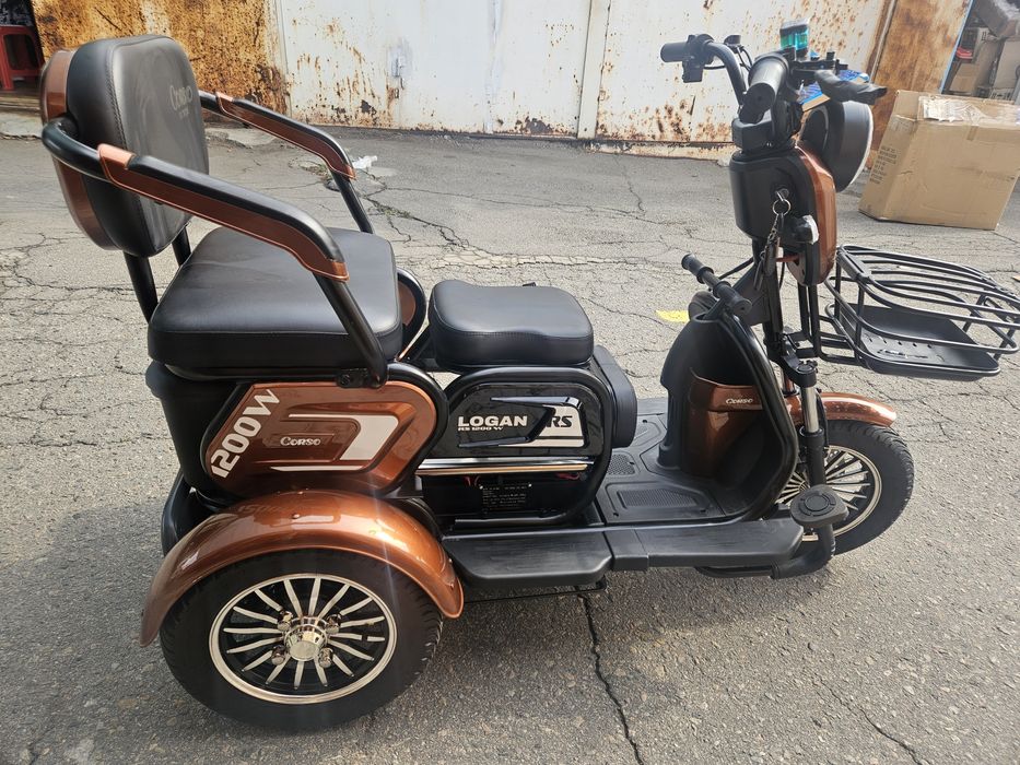 Електротрайк триколісний Corso Logan 1200W 72V/23Ah, колеса300-10