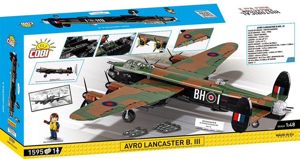 Klocki Cobi 5759 Samolot Avro Lancaster B Mk.i/Iii Hc Ww2 1643 El.