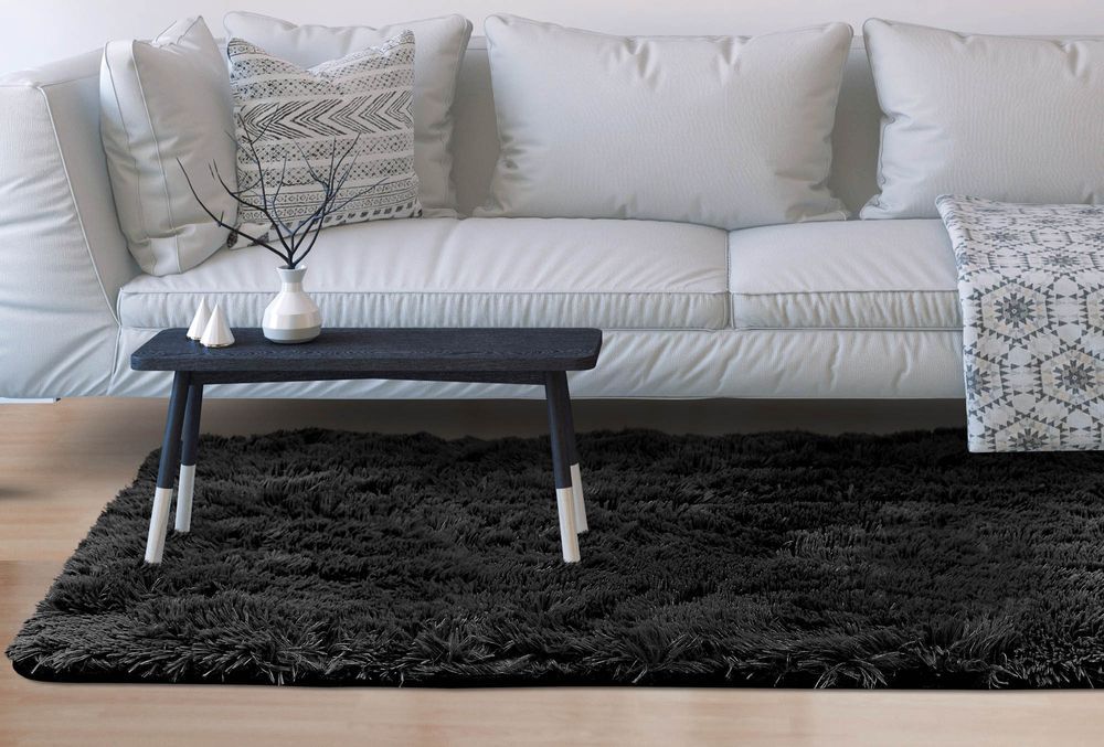 dywan shaggy antyslip 80x120 cm czarny
