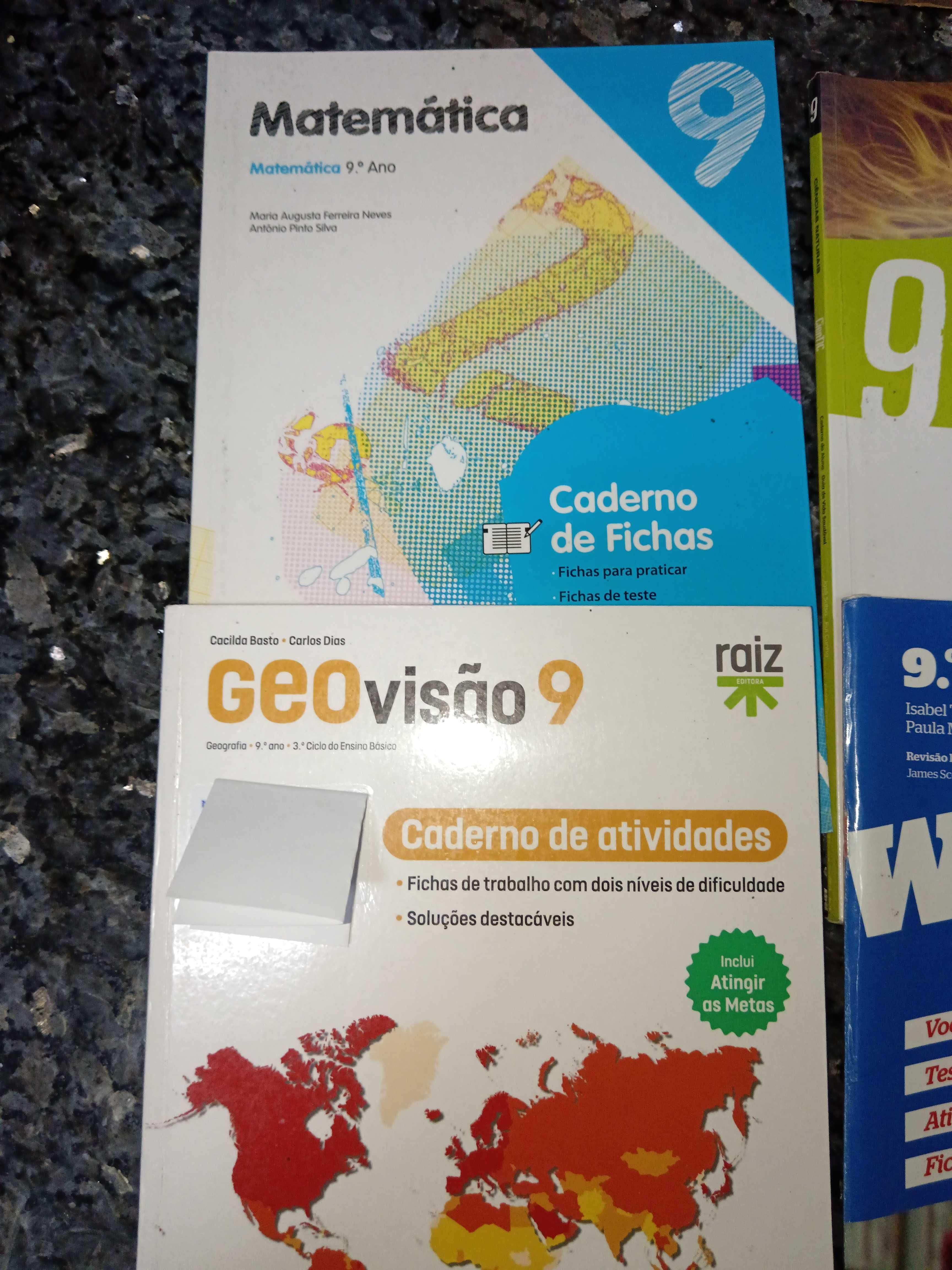 Cientic 9, Geovisao 9, Move On 9 e Matemática 9 - Cadernos Atividades