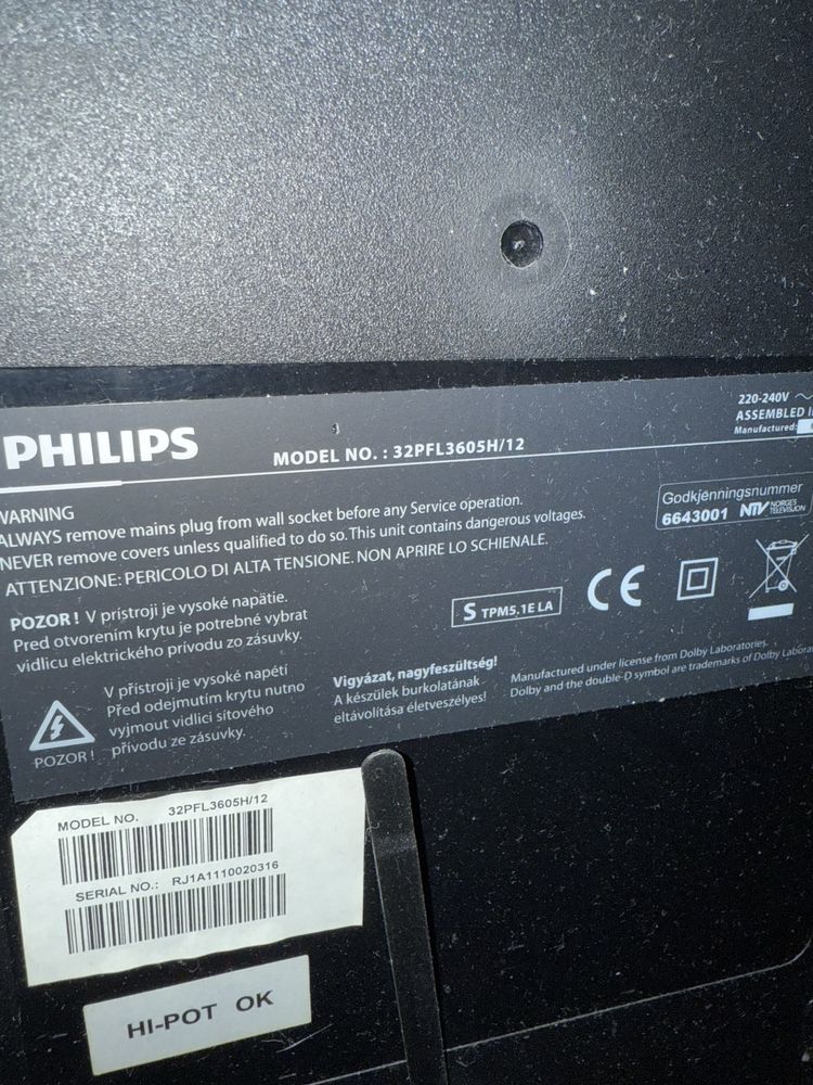 Telewizor LED Philips 32’’ wraz z dekoderem DVB-t