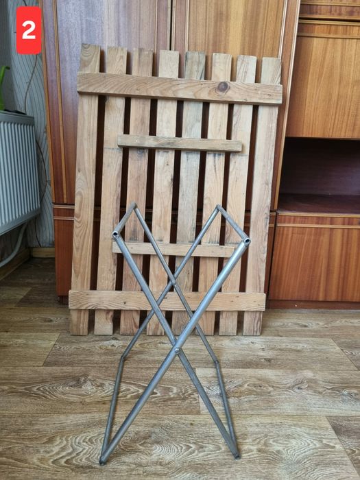 Стол раскладной (каркас нержавеющий,металлический).Стул раскладной.