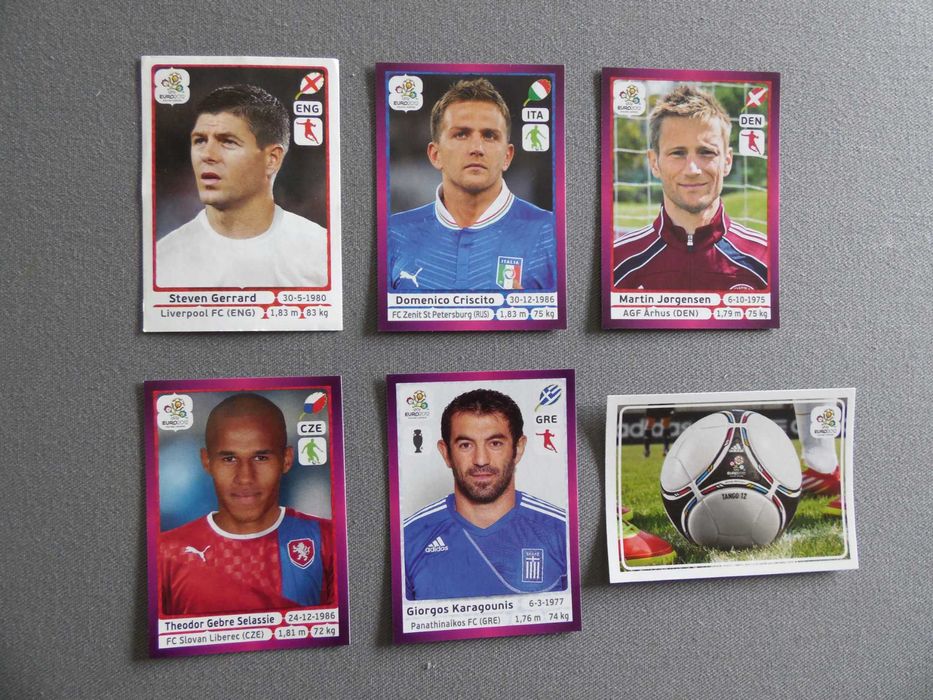 Cromos Panini Europeus 2008, 2012, 2016 e 2020