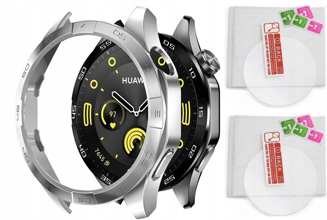 Zestaw Ochronny 2 X Szkło Hartowane 9H +Etui do Huawei Watch GT 4 46mm