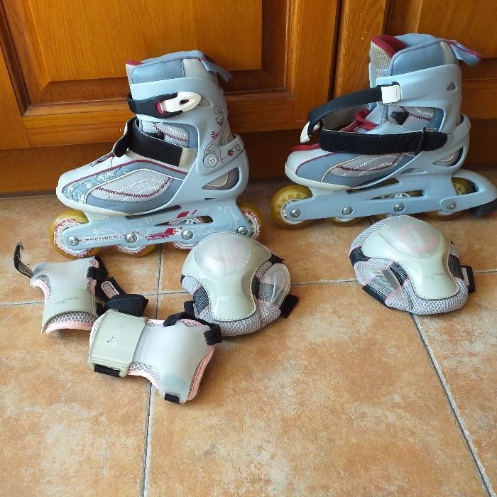 Patins em linha em bom estado