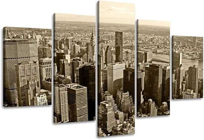 obrazy na płótnie obraz 160 x 80 cm Nowy Jork Skyline pięcioczęściowy