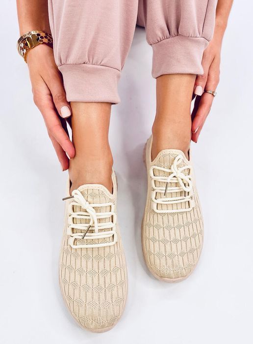 Buty Sportowe Skarpetkowe Barkes Beige