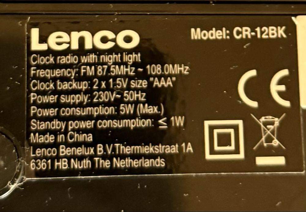 Radio despertador lenco