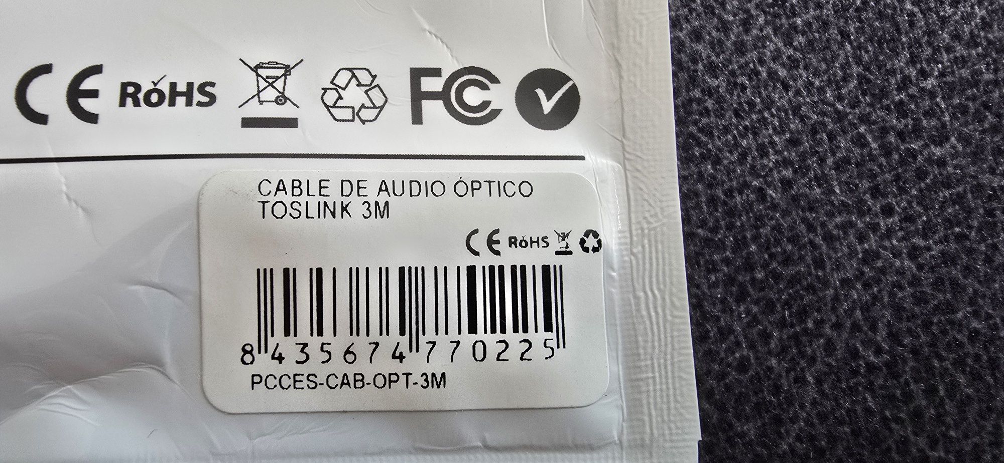 Cabo optico para som