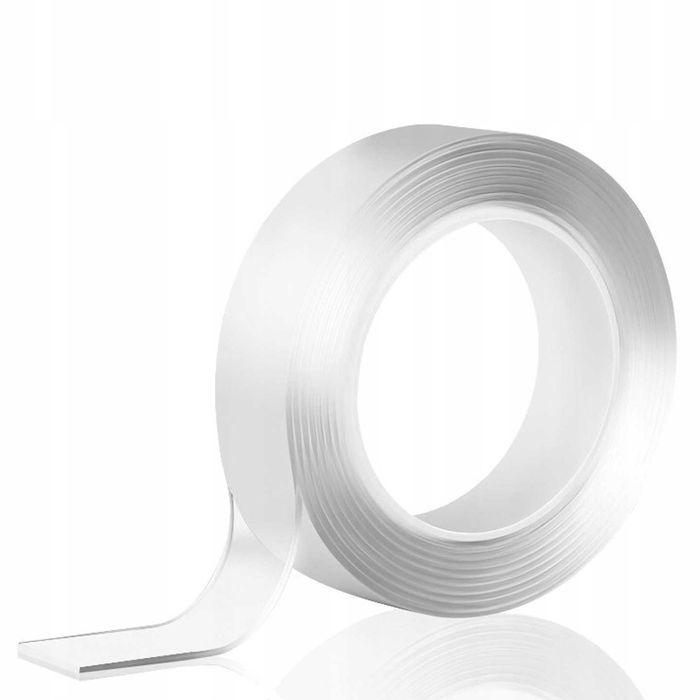 2 x TAŚMA DWUSTRONNA bezbarwna NANO - TAPE Wielokrotna 5mb x 20mm