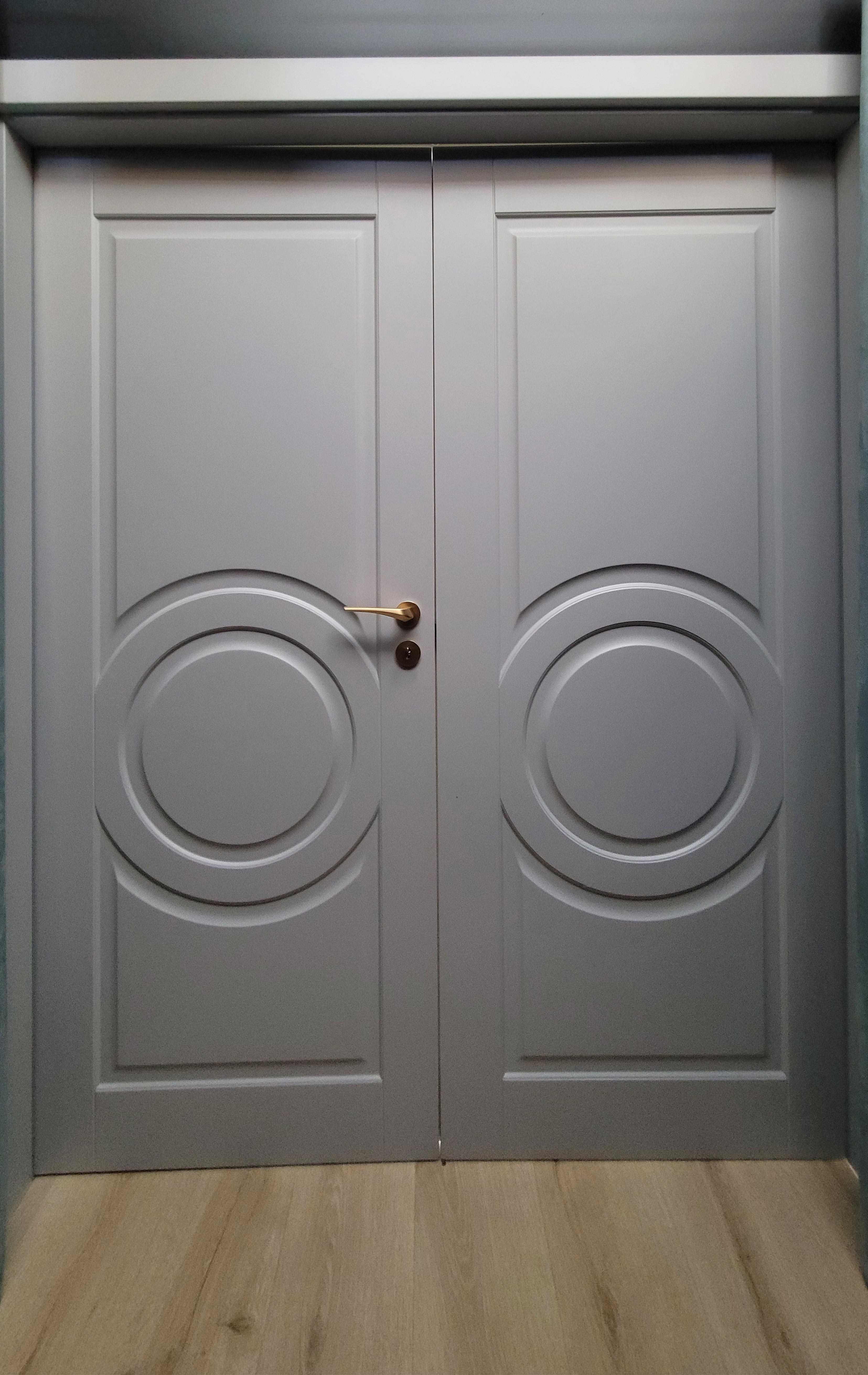 Drzwi Podwójne Baron Barański białe, jasno-szare