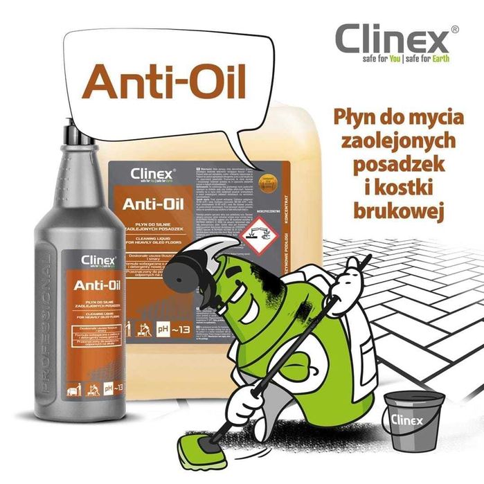 Clinex Anti-Oil  1l 77-011 Płyn do silnie zaolejonych posadzek