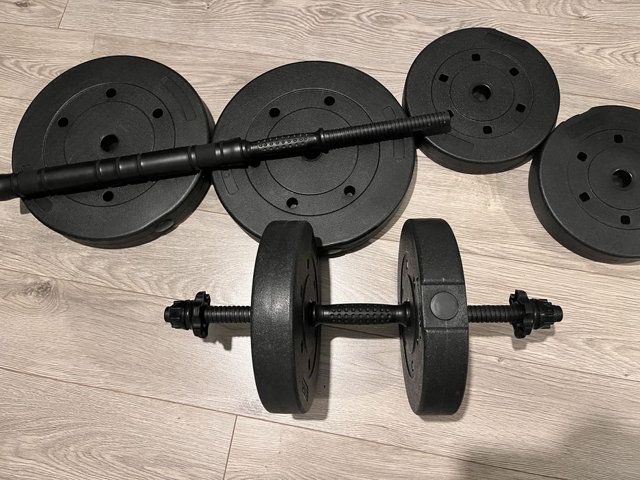 Zestaw hantli regulowanych z łącznikiem+obiążenie
