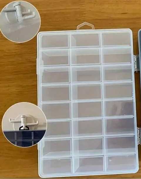 Organizer 24 przegródki 3 pojemnik OR3 19,5 x 13 x 3,6cm na drobiazgi