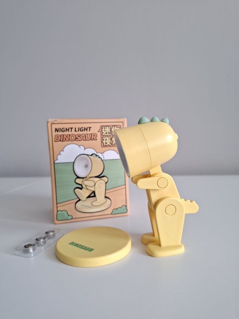 Lampka dinozaur na baterie z magesem do zasypiania mini