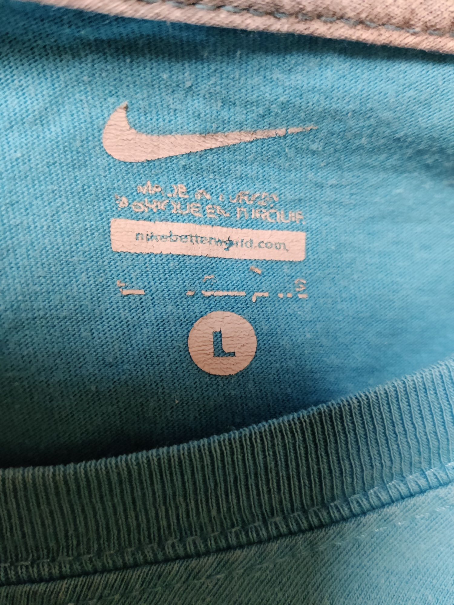 NIKE, Just do it, błękitna koszulka męska rozm L