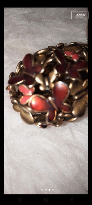 Conjunto colar e anel borboletas