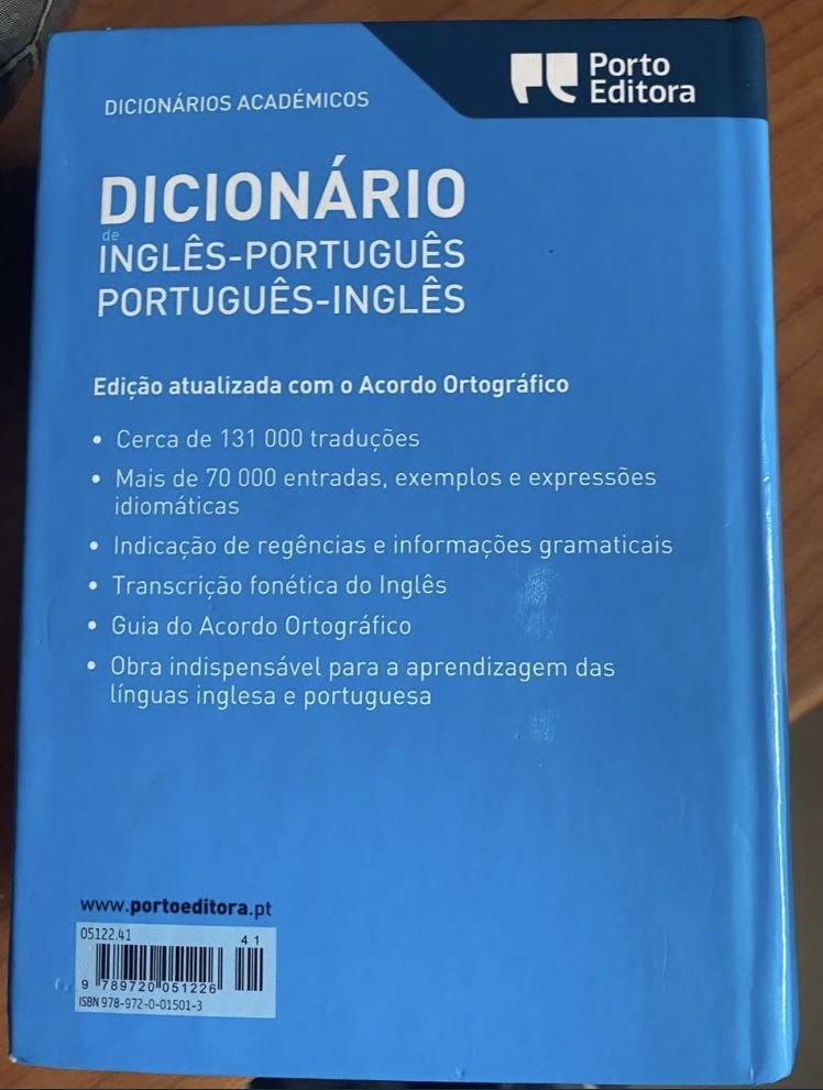 Dicionário bilingue, inglês-português/ português-inglês