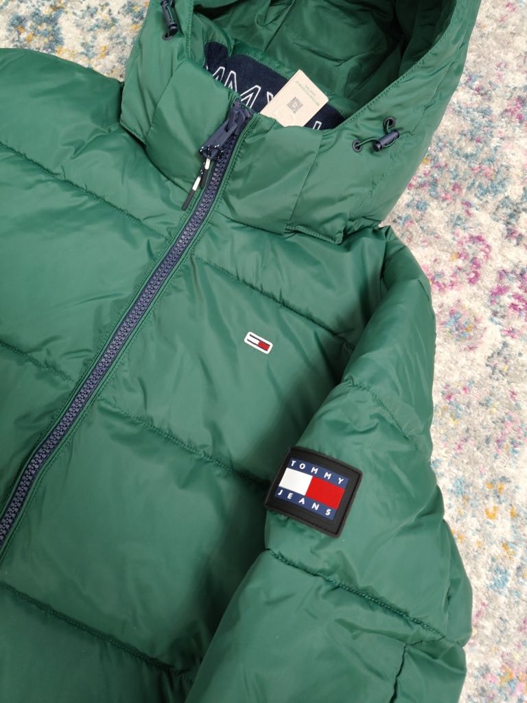 Nowa męska kurtka zimowa Tommy Hilfiger zielona M 2024 okazja Łódź