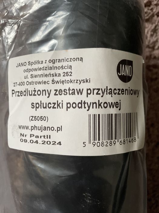 Jano przedluzony zestaw przylaczeniowy spluczki podtynkowej