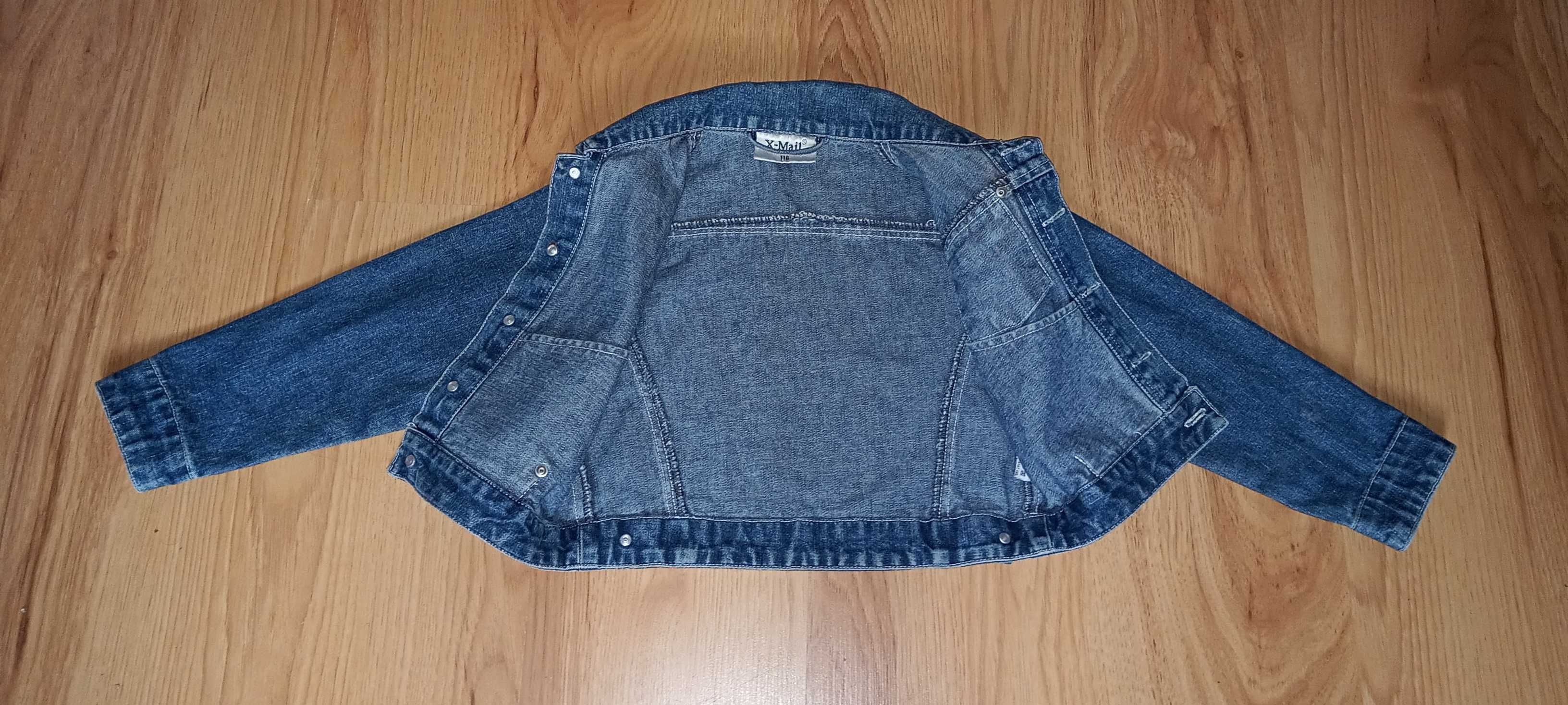 Kurtka jeansowa ramoneska dla dziewczynki rozmiar 116