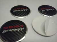 4 centros para jante, kit completo pronto a aplicar SEAT SPORT CARBONO