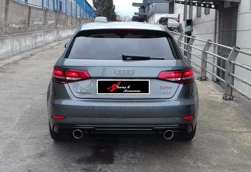 AUDI A3 8V 16-19 LIFT dyfuzor zderzaka dokładka tył PIANO BLACK